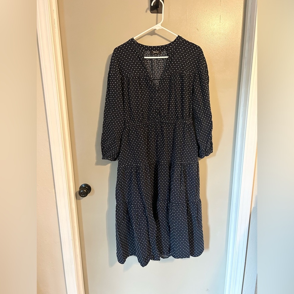 Madewell Print Tiered Midi Dress size large